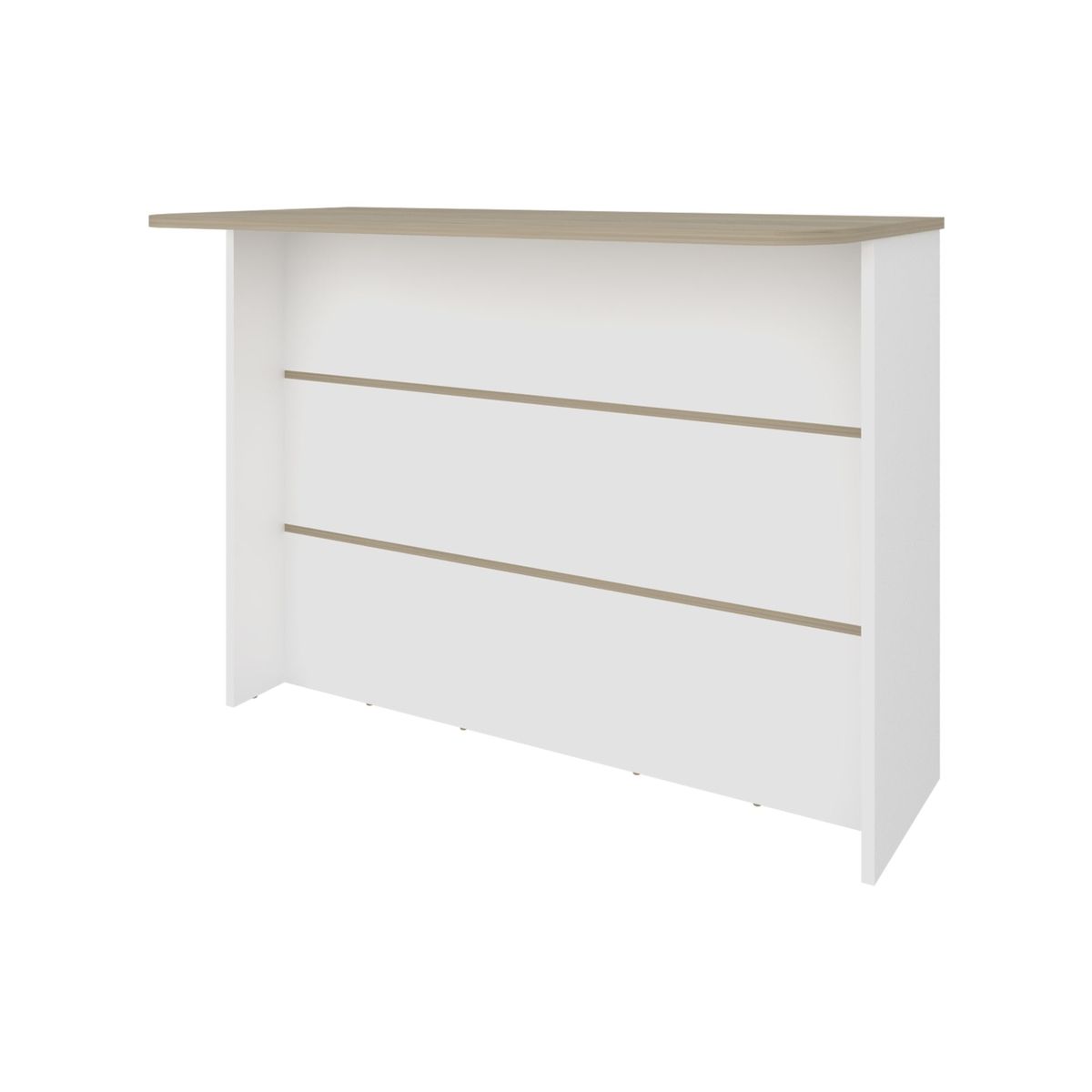 FMFURNITURE - Isla Cocina con 2 Repisas - Blanco 208.4x40x34.5 cm…