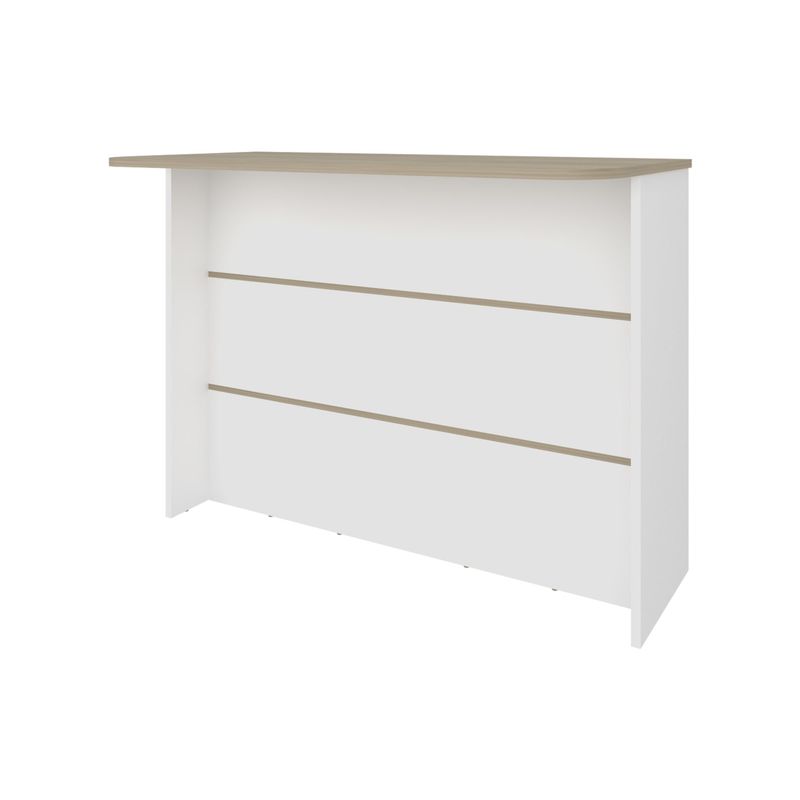 FMFURNITURE - Isla Cocina con 2 Repisas - Blanco 208.4x40x34.5 cm