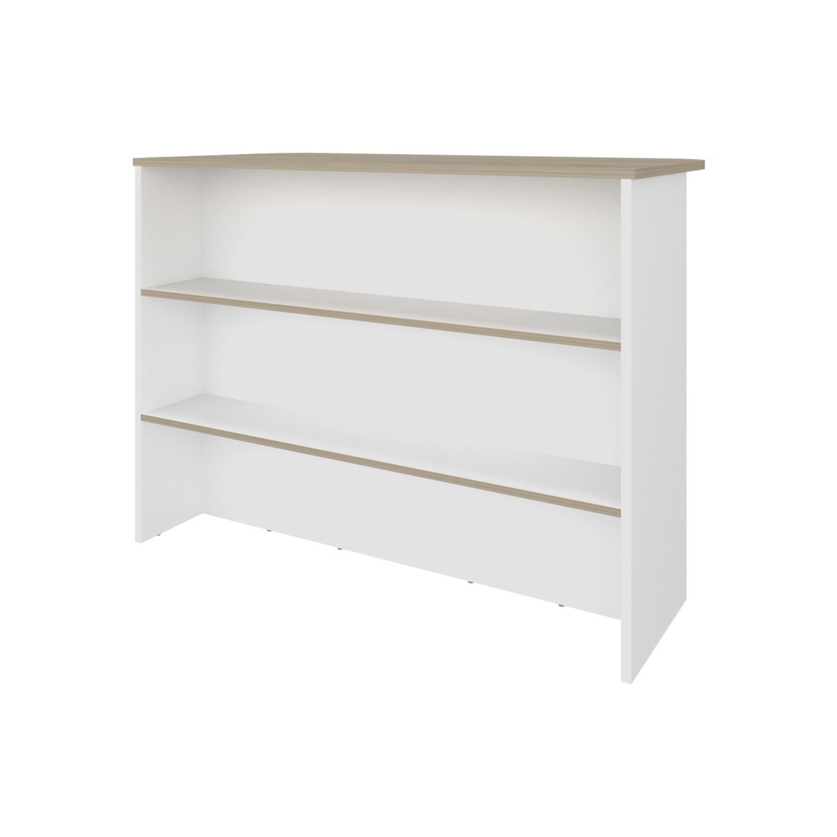 FMFURNITURE - Isla Cocina con 2 Repisas - Blanco 208.4x40x34.5 cm…