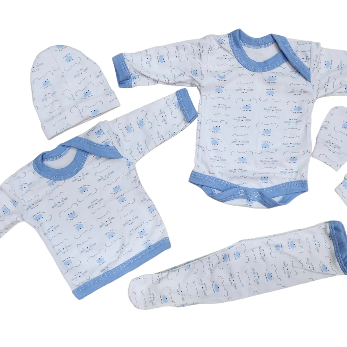 AGW - Pack 3 Ajuar Estampado Bebé (niño). 15 Unidades
