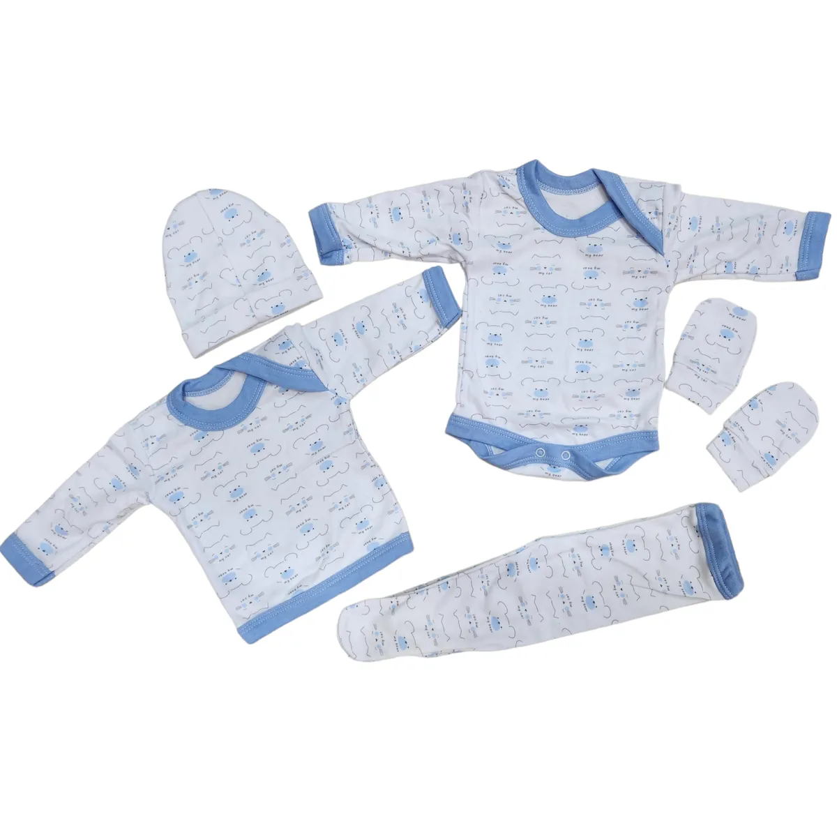 AGW - Pack 3 Ajuar Estampado Bebé (niño). 15 Unidades