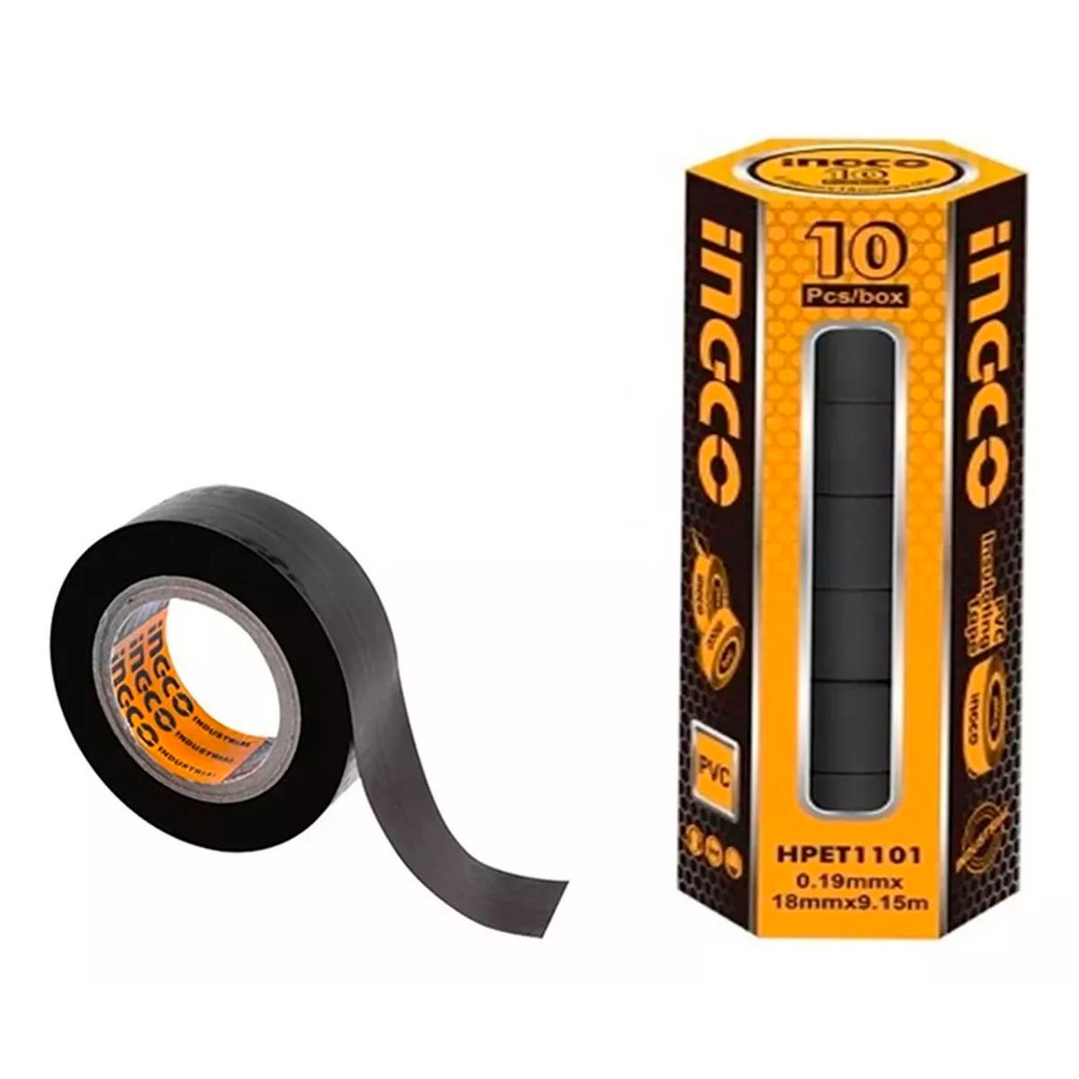INGCO - Huincha Cinta Aisladora Pvc 18mm X 915mts 10und Hpet1101