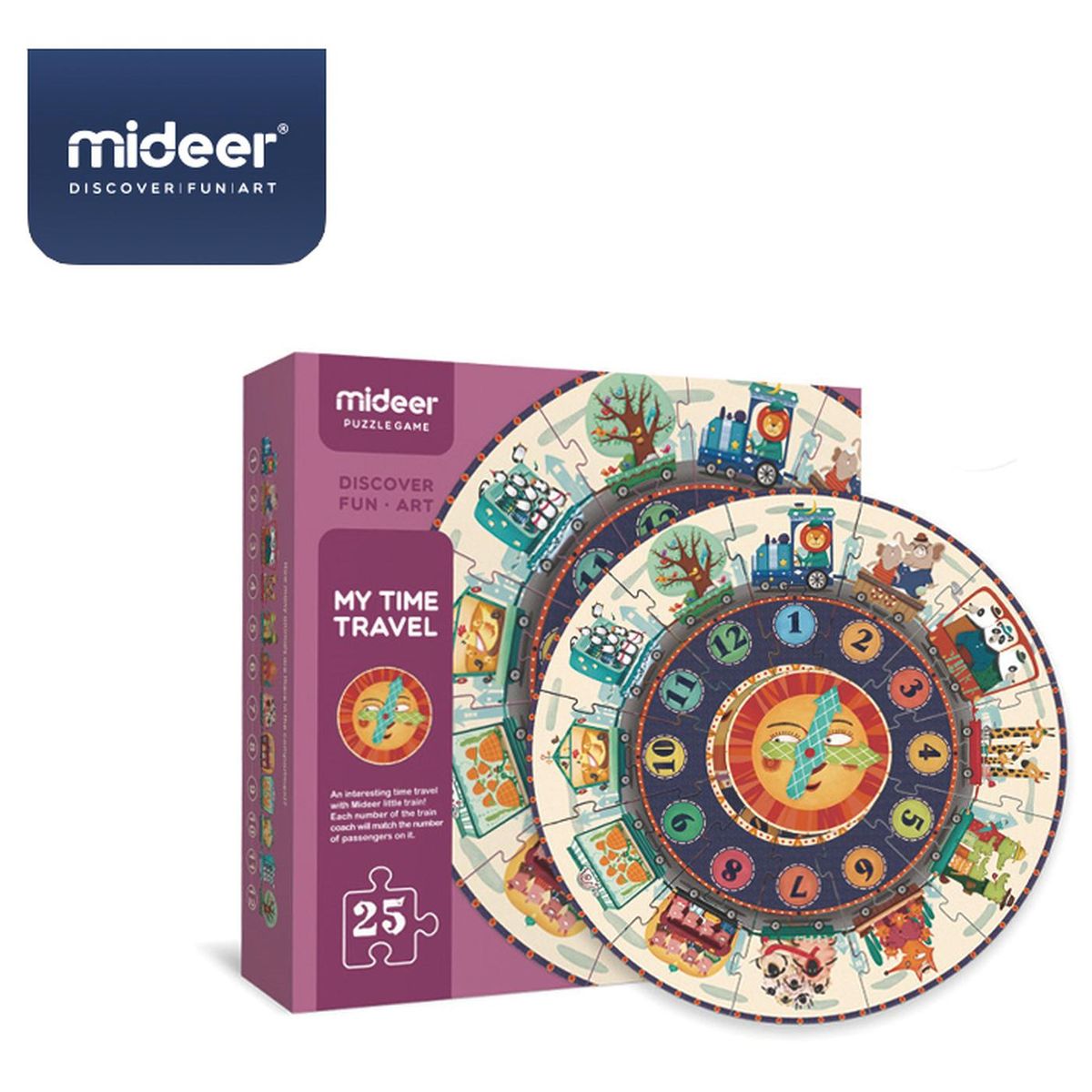 MIDEER - Puzzle Redondo Mi Viaje En El Tiempo 25Pcs MiDeer