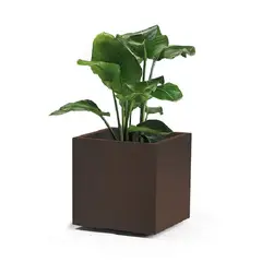 EURO3PLAST - Macetero de plástico reciclado con reserva de agua 40x40 cm Oxido