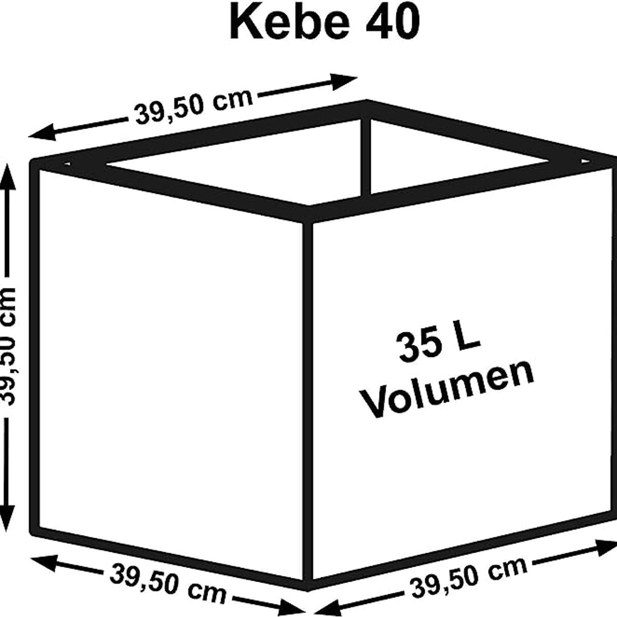 EURO3PLAST - Macetero de plástico reciclado con reserva de agua 40x40 cm Oxido