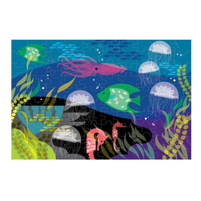 MUDPUPPY - Puzzle 100Pcs Brilla En La Oscuridad Bajo El Mar Mudpuppy