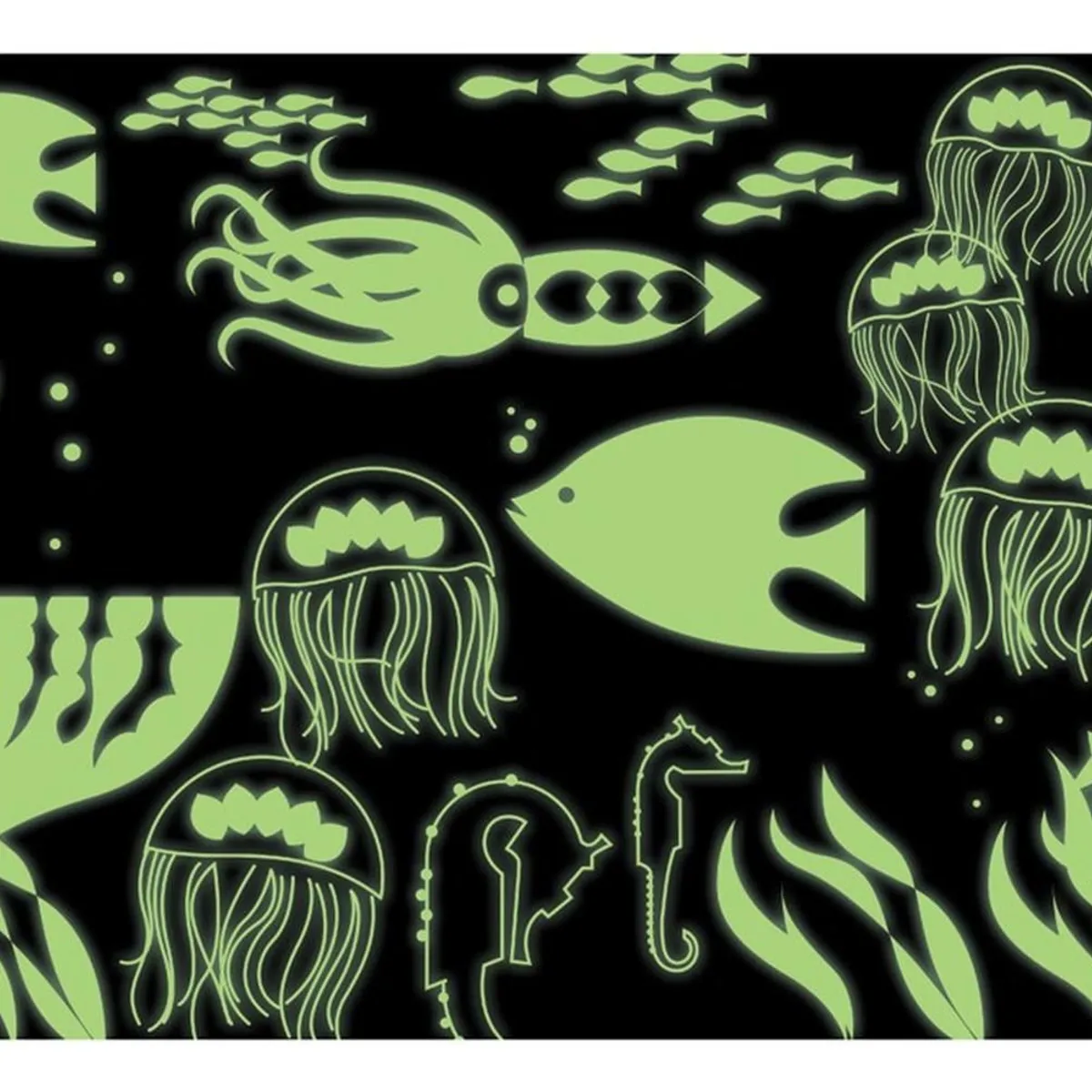 MUDPUPPY - Puzzle 100Pcs Brilla En La Oscuridad Bajo El Mar Mudpuppy