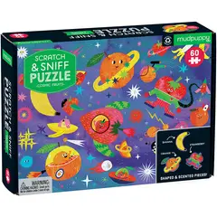 MUDPUPPY - Puzzle 60Pcs Rascar Y Oler Frutas Cosmicas