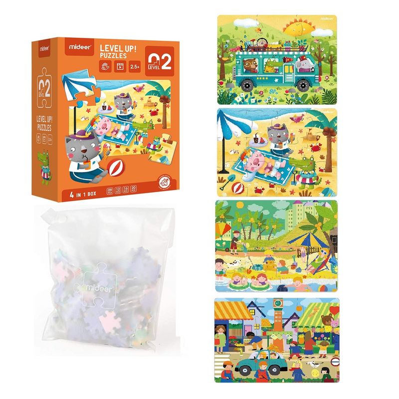 MIDEER - Level Up Puzzles Nivel 2 Cuatro Estaciones 4 Puzzles MiDeer