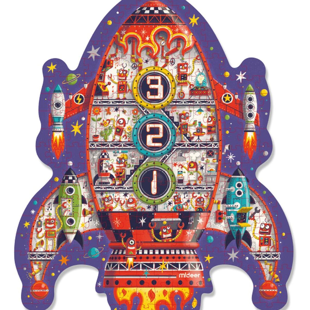 MIDEER - Puzzle Con Forma Cohete Espacial MiDeer