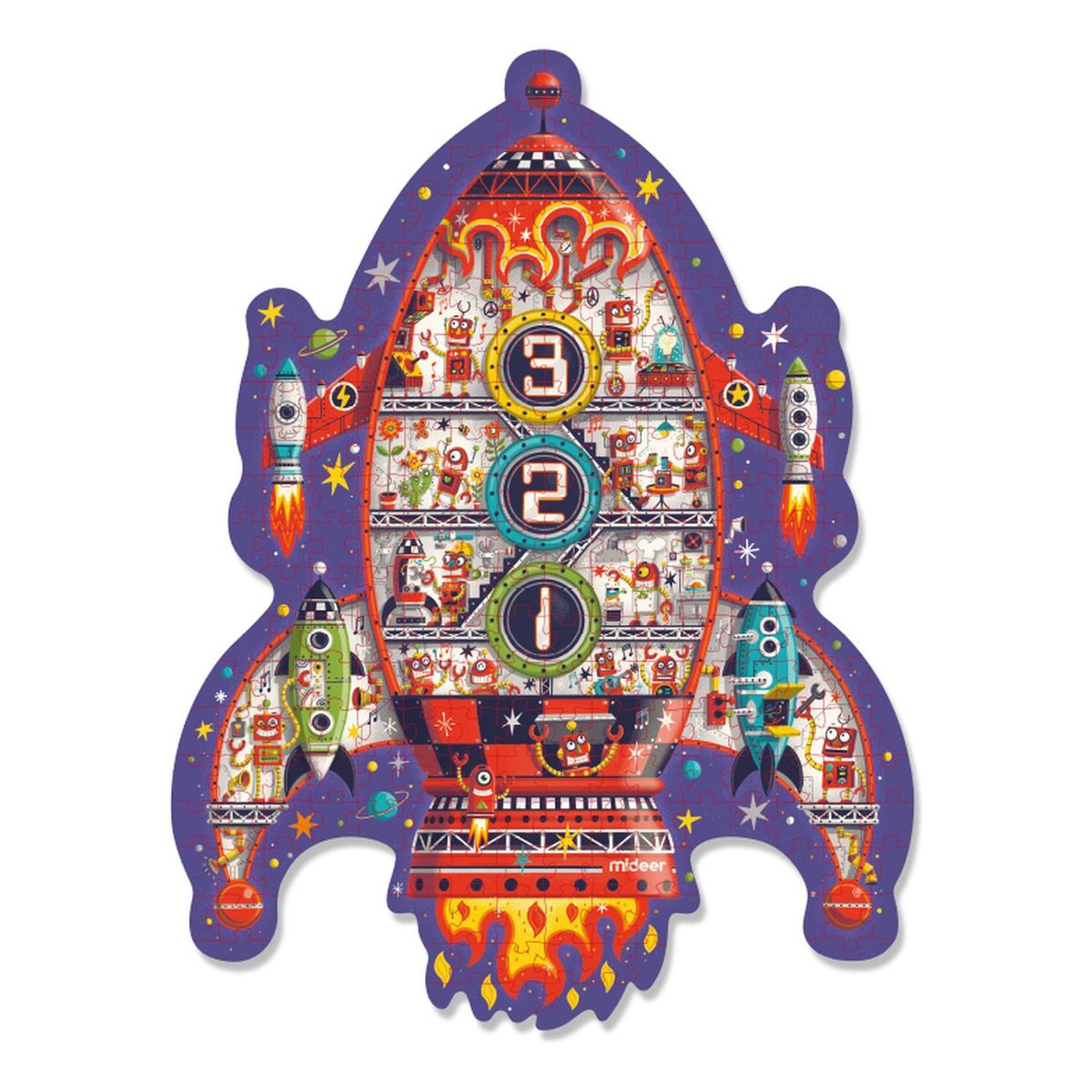 MIDEER - Puzzle Con Forma Cohete Espacial MiDeer