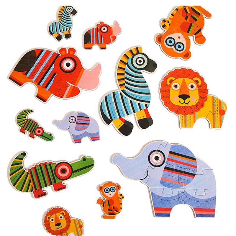 MIDEER - Puzzle 25Pcs Mi Primer Puzzle Progresivo Animales MiDeer