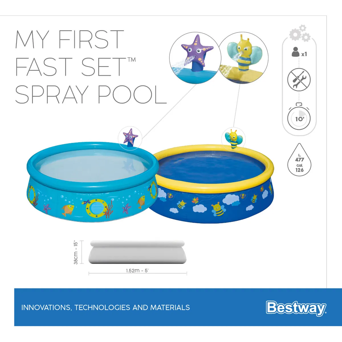 BESTWAY - Piscina My First Fast Set Spray 152x38 Cms Bestway