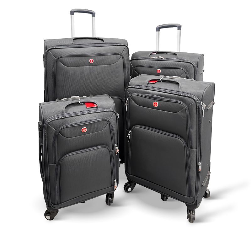 HOME&DESIGN - Set de 4 Maletas Blandas color Negro