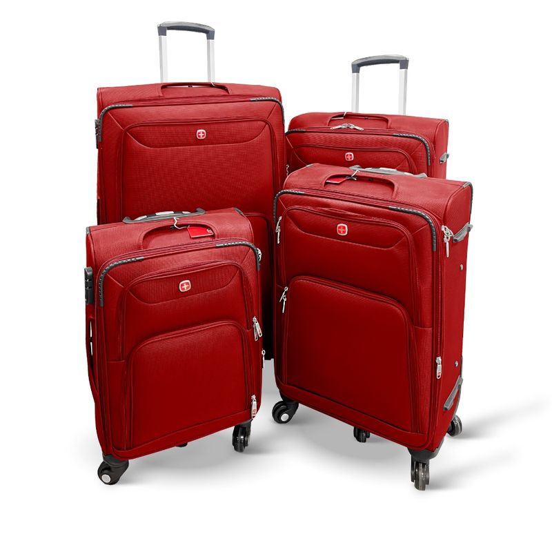 HOME&DESIGN - Set de 4 Maletas Blandas color Rojo