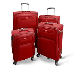 HOME&DESIGN - Set de 4 Maletas Blandas color Rojo