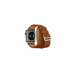 GENERICO - Correa Apple Watch De cuero Marrón/Café 38 40 41 mm/ L