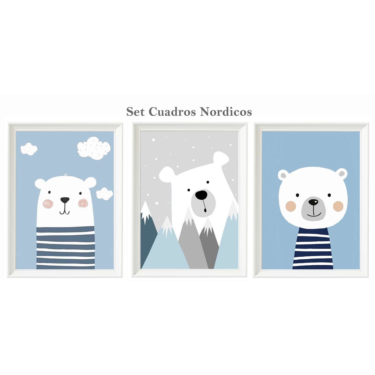 DECORACION CREATIVA - Set Cuadro Infantil niño - Animales Nordicos