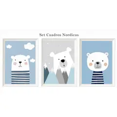 DECORACION CREATIVA - Set Cuadro Infantil niño - Animales Nordicos
