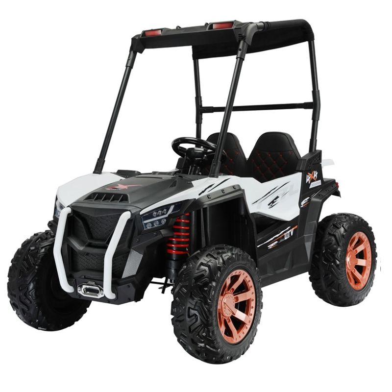 ABMTOYS - UTV a Batería XL 2 Asientos 4x4 Ruedas goma - Blanco