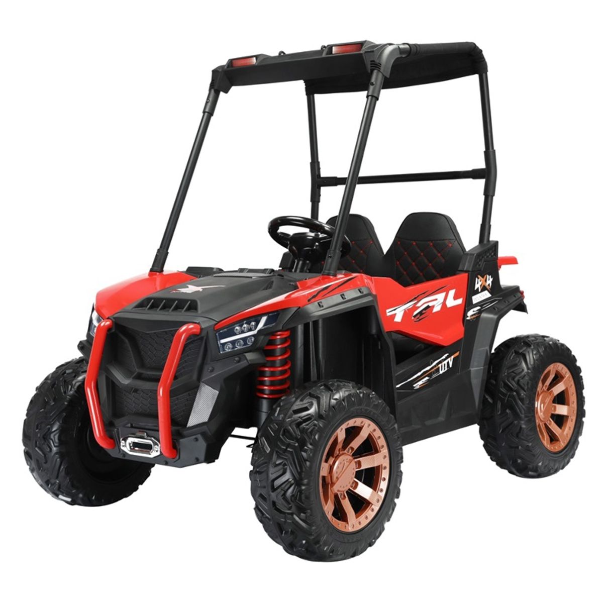 ABMTOYS - Buggy XL a Batería 2 Asientos 4x4 Real Ruedas de goma - Rojo