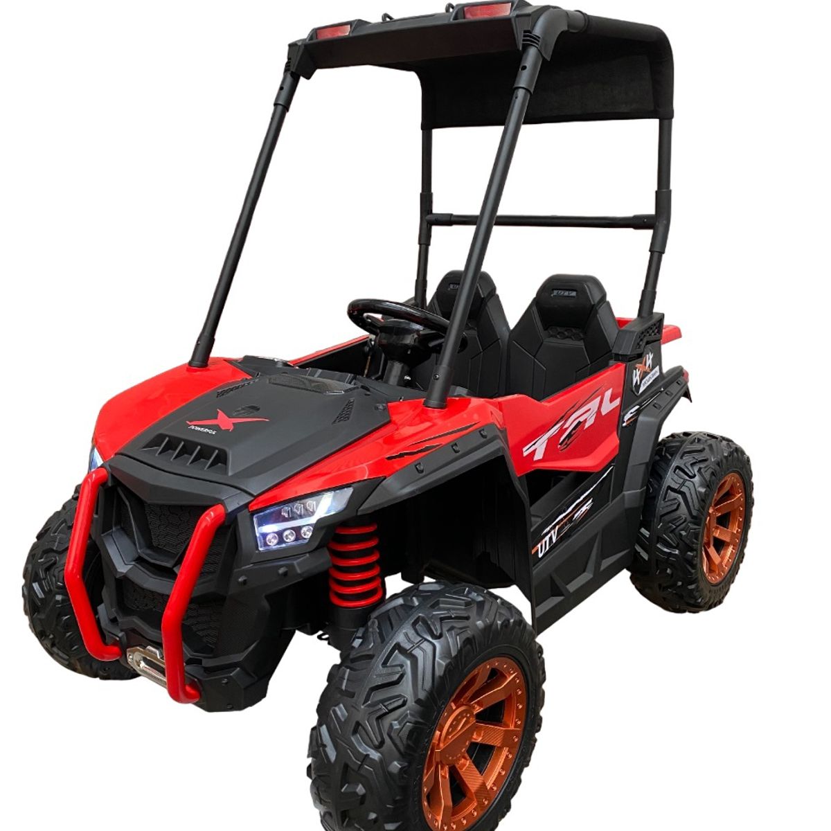 ABMTOYS - Buggy XL a Batería 2 Asientos 4x4 Real Ruedas de goma - Rojo