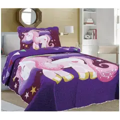 COMPRAPO - Cubrecama Quilt Infantil Liviano 1.5 Pza. Mod. Gran Unicornio + Funda