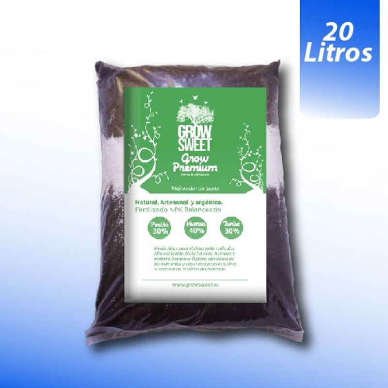 GROW SWEET - Tierra para Premium para Maceteros 20 litros