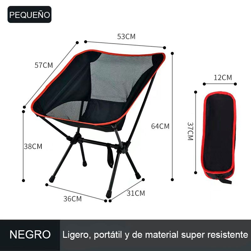 GENERICO - Silla plegable para camping negro