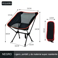 GENERICO - Silla plegable para camping negro