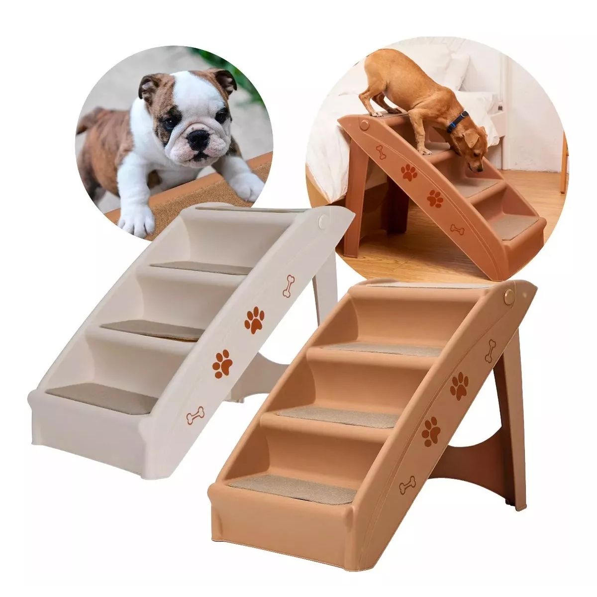 GENERICO - Escalera Plegable 4 Escalones Para Gatos Perros Y Mascotas