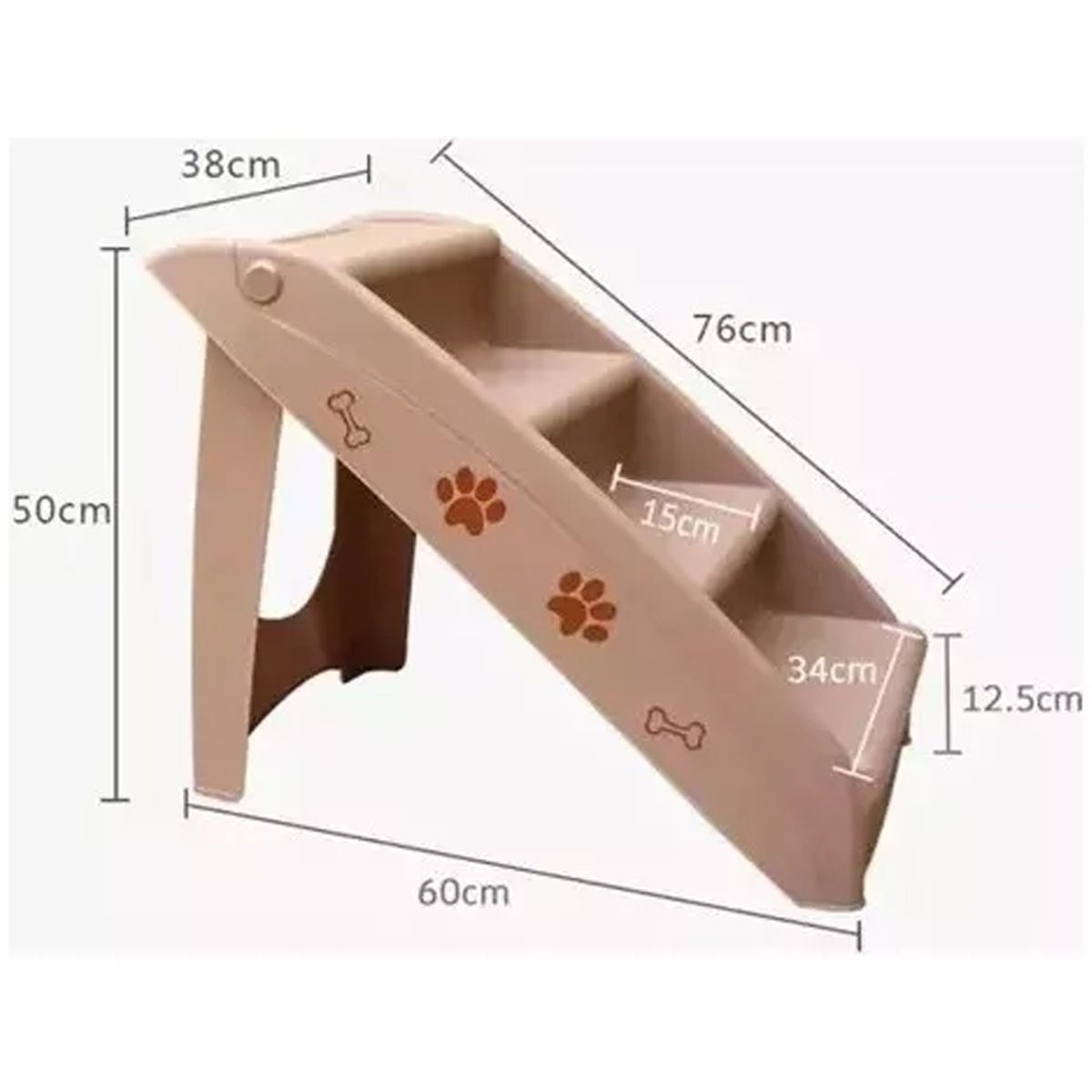 GENERICO - Escalera Plegable 4 Escalones Para Gatos Perros Y Mascotas