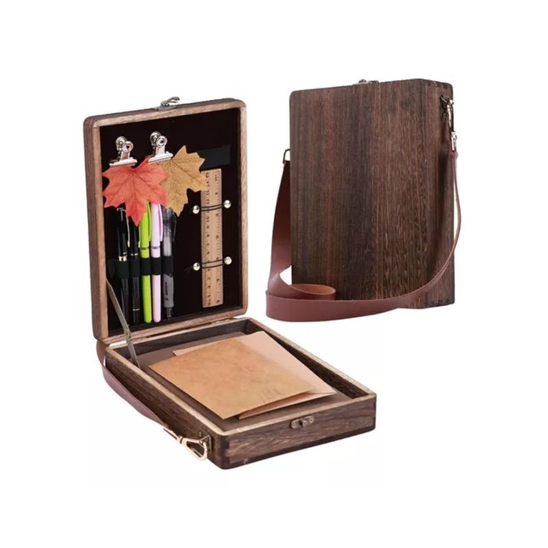 GENERICO - Bolsa De Almacenamiento De Madera Multifuncion Retro