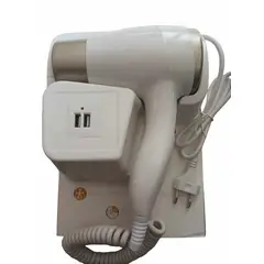 GENERICO - Secador De Cabello Con Soporte De Pared Hotel