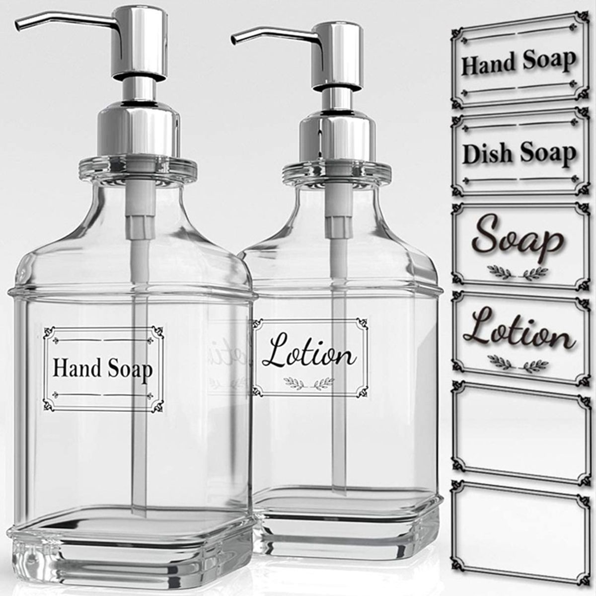 TNAKIEX - Vidrio Dispensador Jabón Líquido Desinfectante Gel 500ml2pz