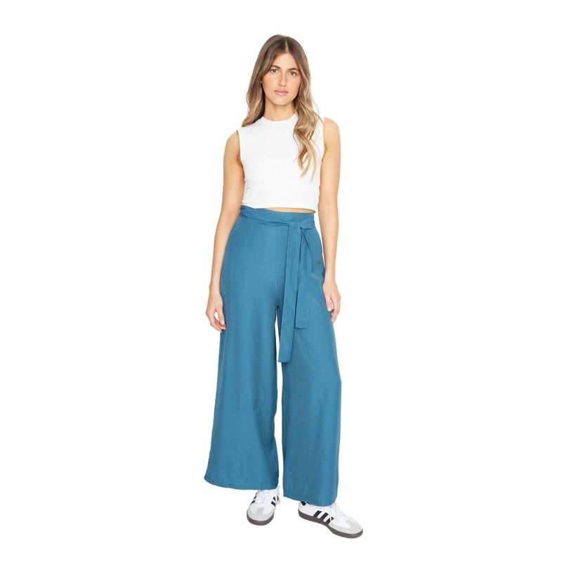 JACINTA TIENDA - Pantalón Greta largo III petróleo Jacinta Tienda