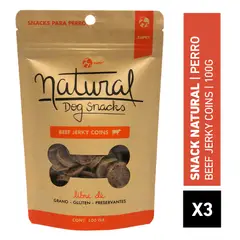 ZUPET - Natural Dog Snack Beef Jerky Slices 100gr Pack x3