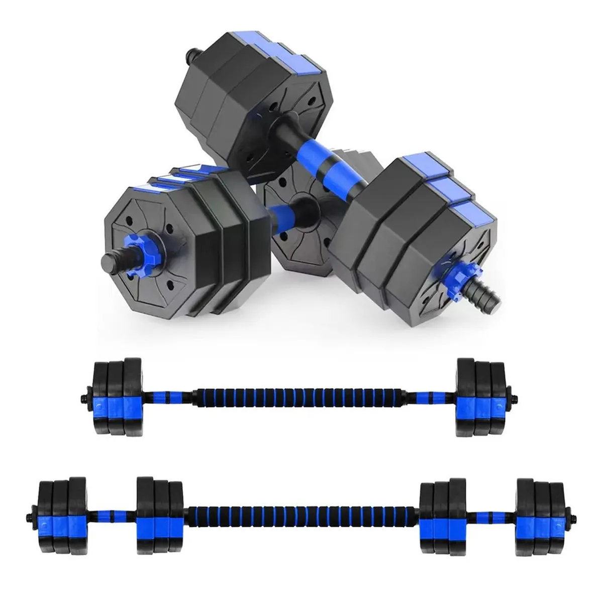 FITNICS - Mancuernas Ajustables Set 20 Kg Fitnics 2en1+Barra