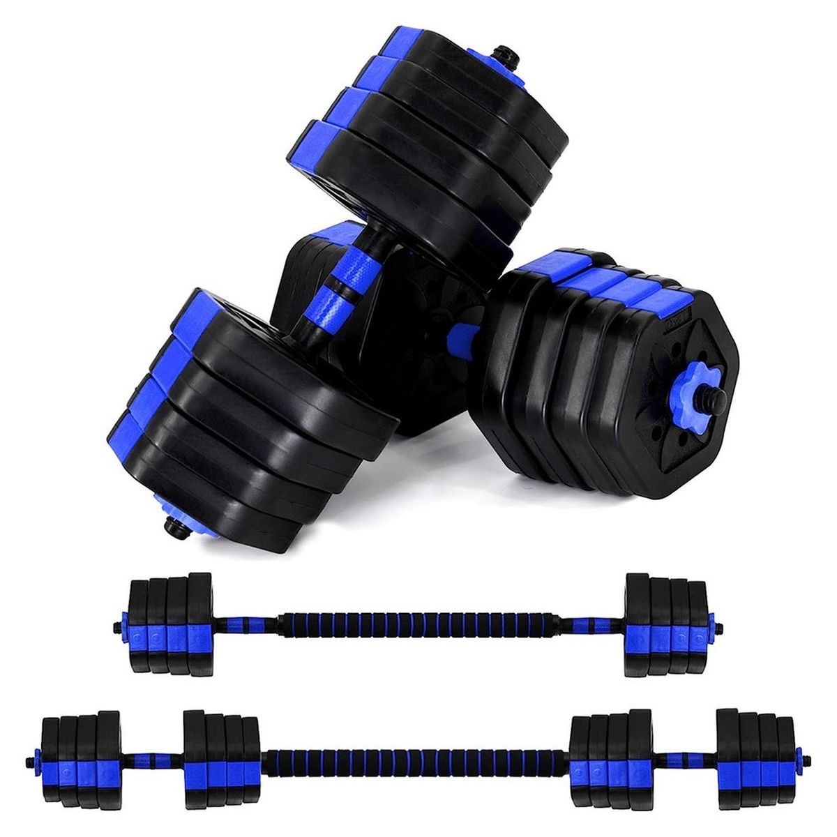 FITNICS - Mancuernas Ajustables Set 30 Kg Fitnics 2en1 +Barra