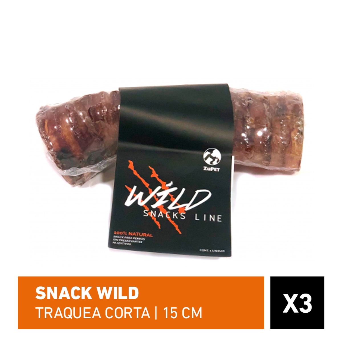 ZUPET - Snack Perro - Traquea Corta 15cm X3 WILD