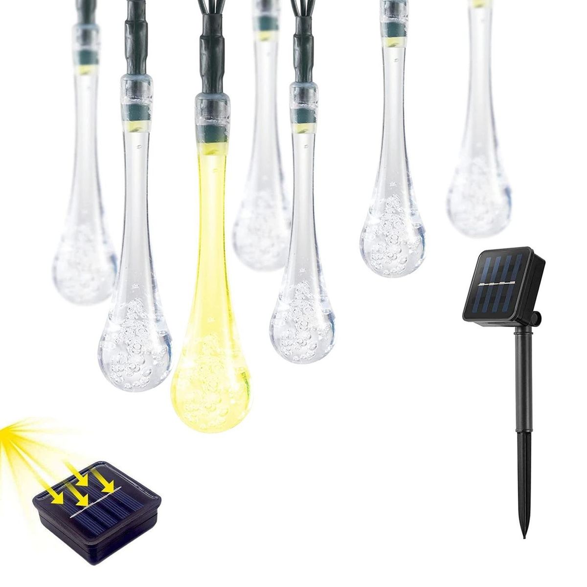 MAXWELL - Guirnalda Solar Hada Gotas Maxwell 7m 30 Luces Led Navidad