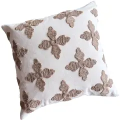 MANDIRHOME - Funda de Cojín Natural Rústico Arpillera Cruceta Cuadrada