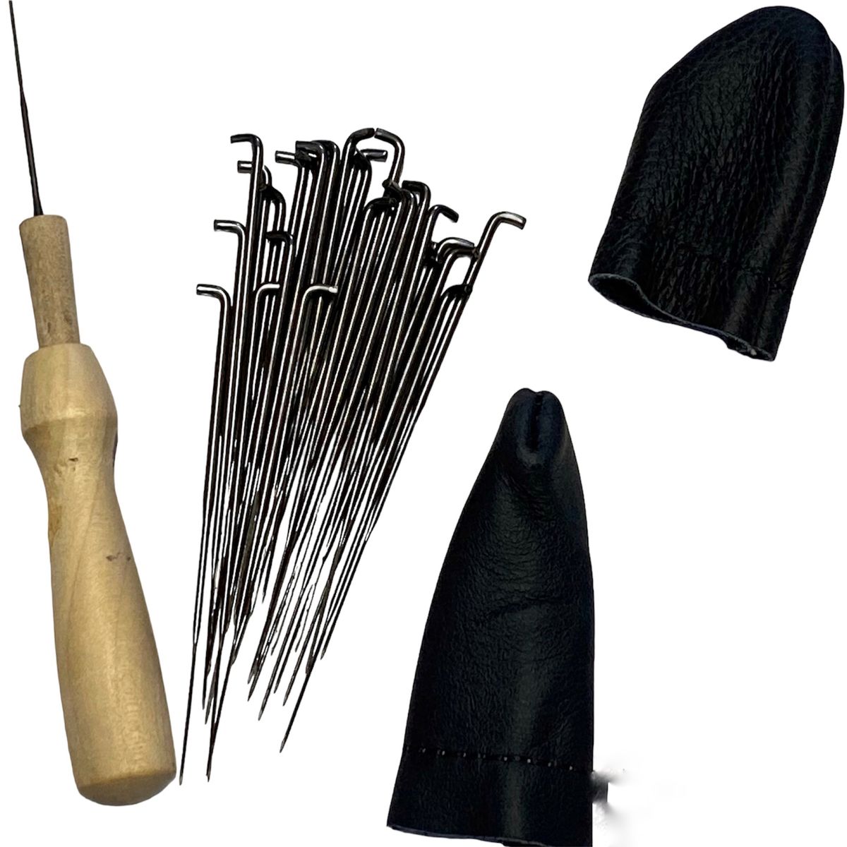 GENERICO - Set 30 agujas fieltro lana vellón. Incluye mazo y dedales