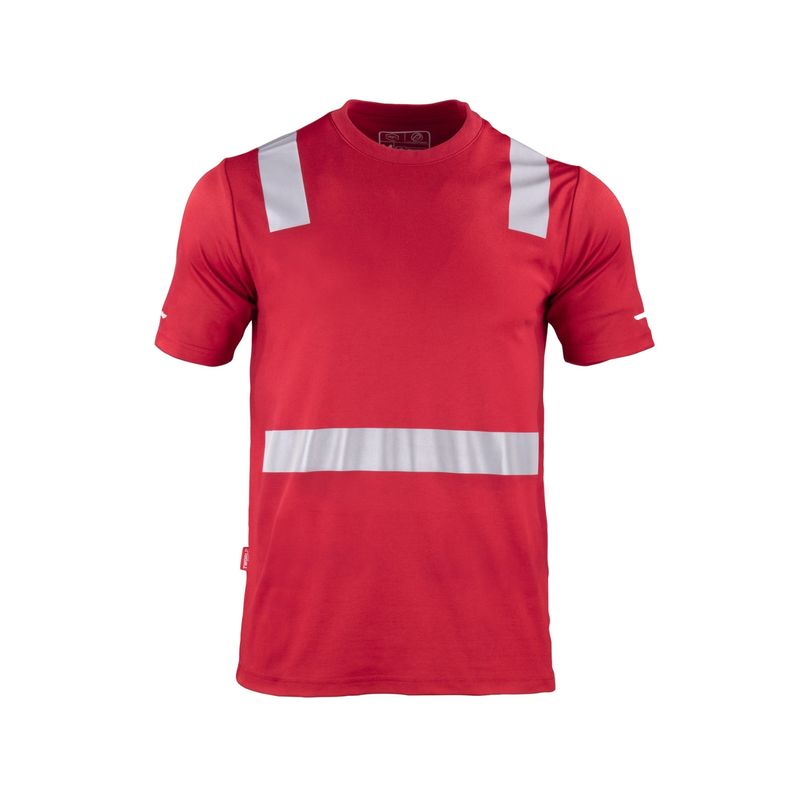 T-WORLD - Polera Hibrida Con Cinta Reflectiva Manga Corta