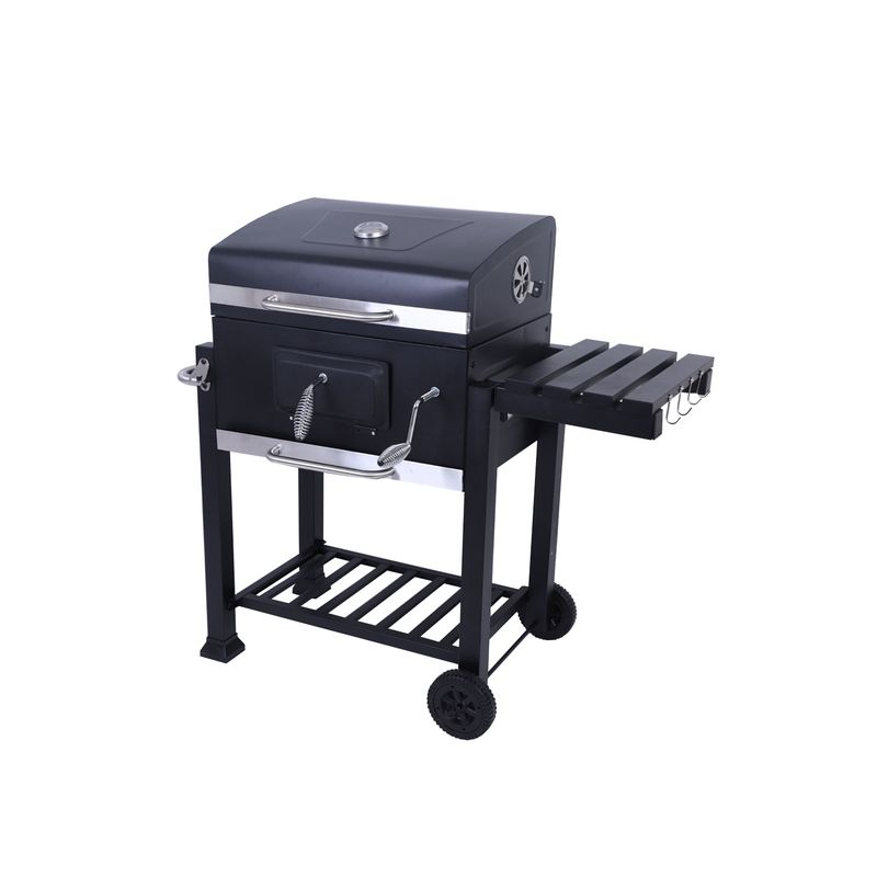 IGPRO - Parrilla Carbón Con Tapa Y Ruedas  Termómetro