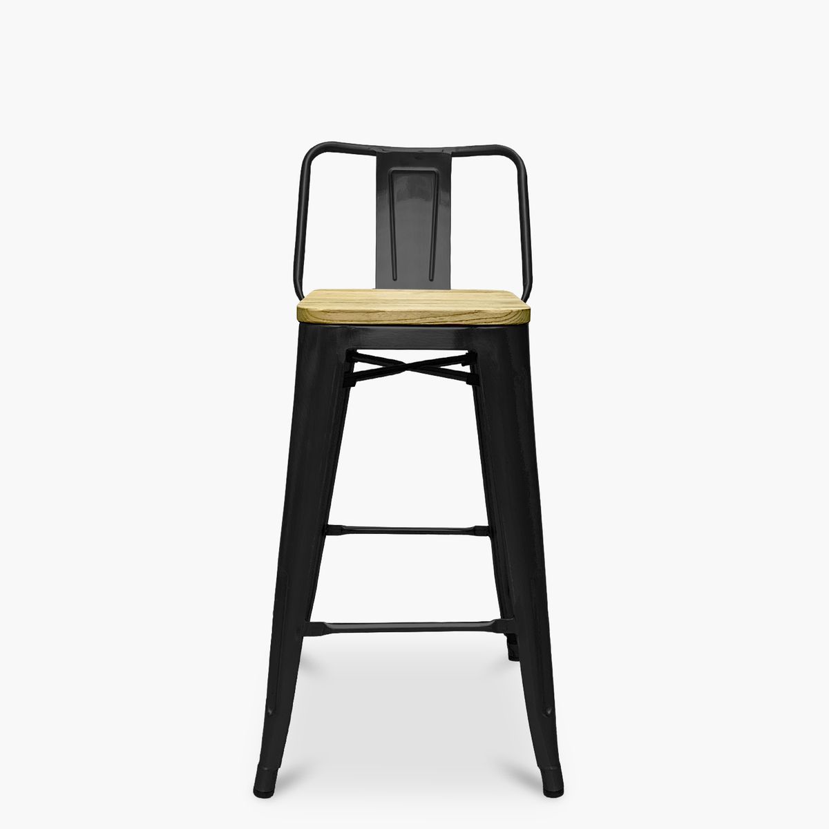 FORM DESIGN - Pack 4 Tolix Taburetes c/resp 66 Madera Negro Form