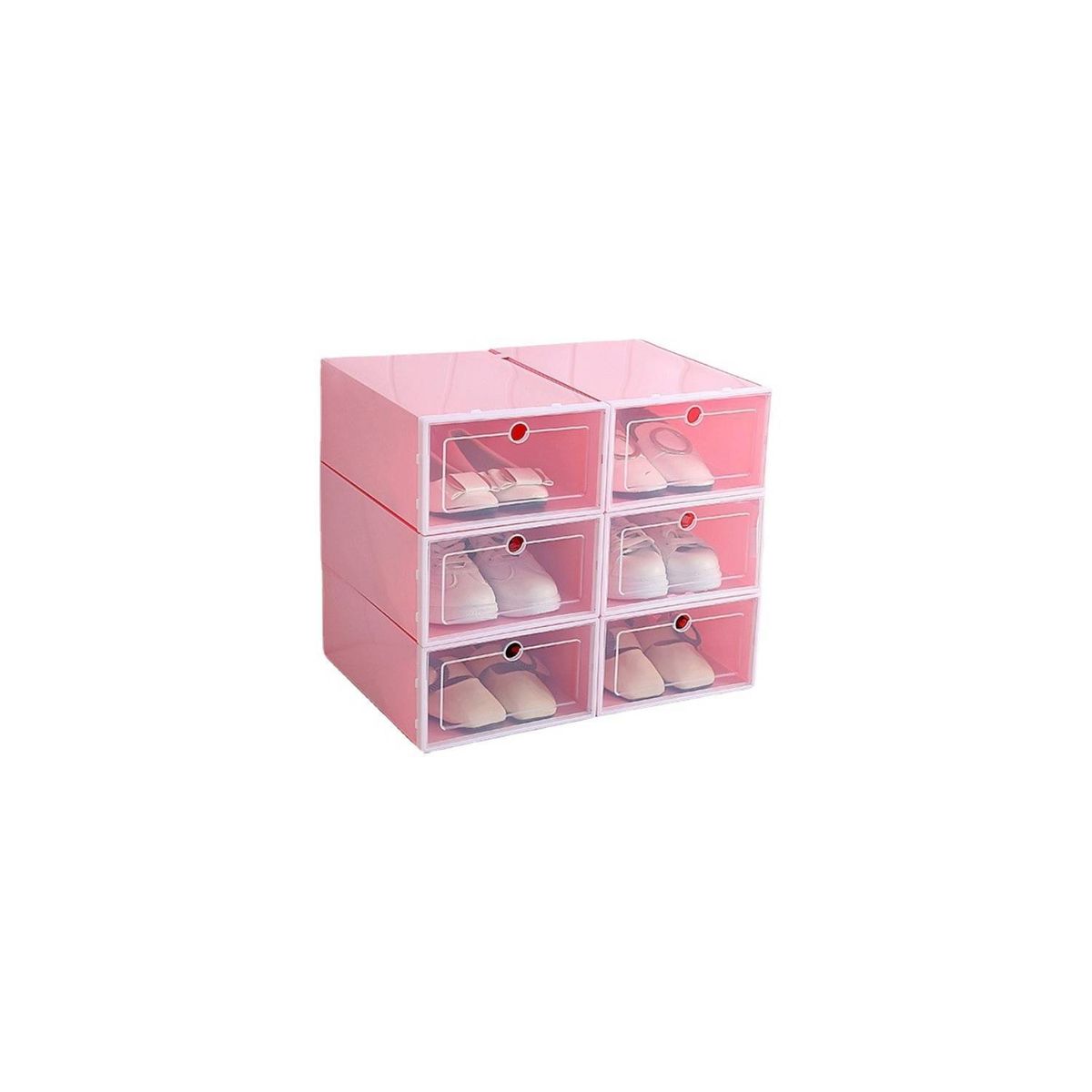 U BUY - Cajones Organizadores De Zapato Apilable Pack 6 Unidades  rosado