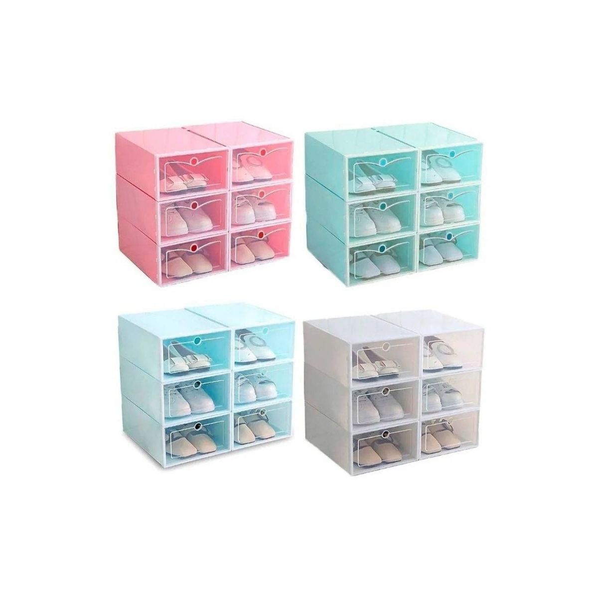 U BUY - Cajones Organizadores De Zapato Apilable Pack 6 Unidades  rosado