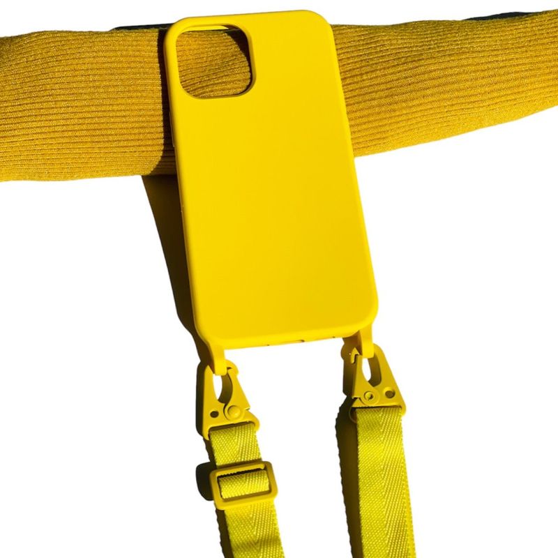 GENERICO - Carcasa Para iPhone 14 Normal Colgante Ajustable Amarillo