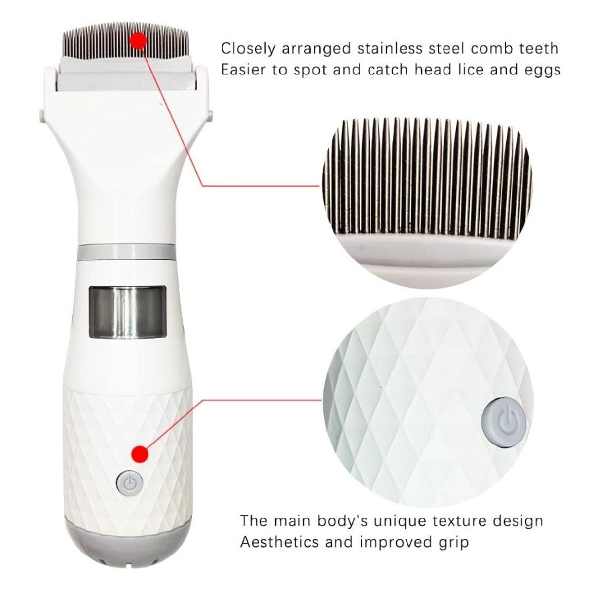 GENERICO - Peine Electrico para Eliminar Piojos Limpiador de Cabello